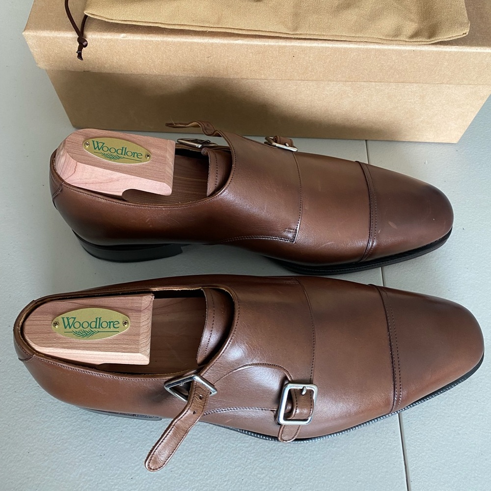 Oak Antique Calf Double Monk - UK 7.5 E/US 8.5